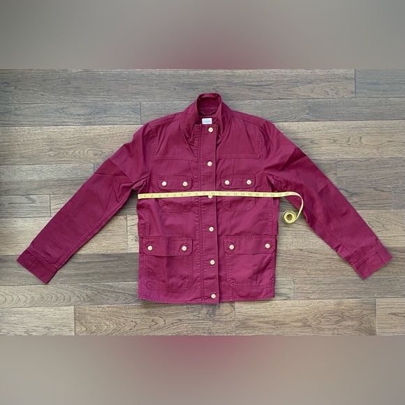J. Crew Resin-Coated Twill Field Jacket Vintage Burgundy Size M NWT - Picture 12 of 16